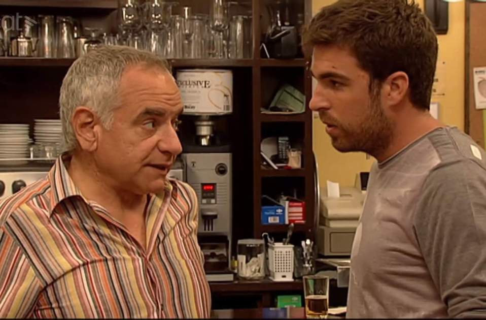 Pep Anton haciendo de Peris con el nuevo actor que hacía de hijo, TV3 Pep Anton haciendo de Peris con el nuevo actor que hacía de hijo, TV3
