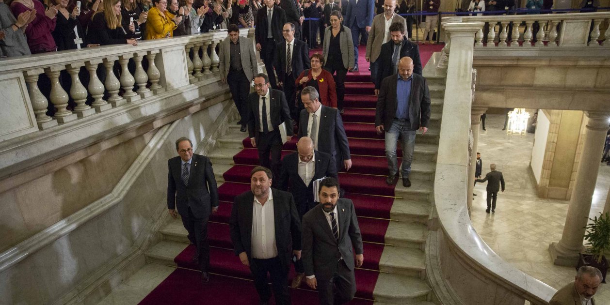 The prisoners return to the Catalan Parliament: 