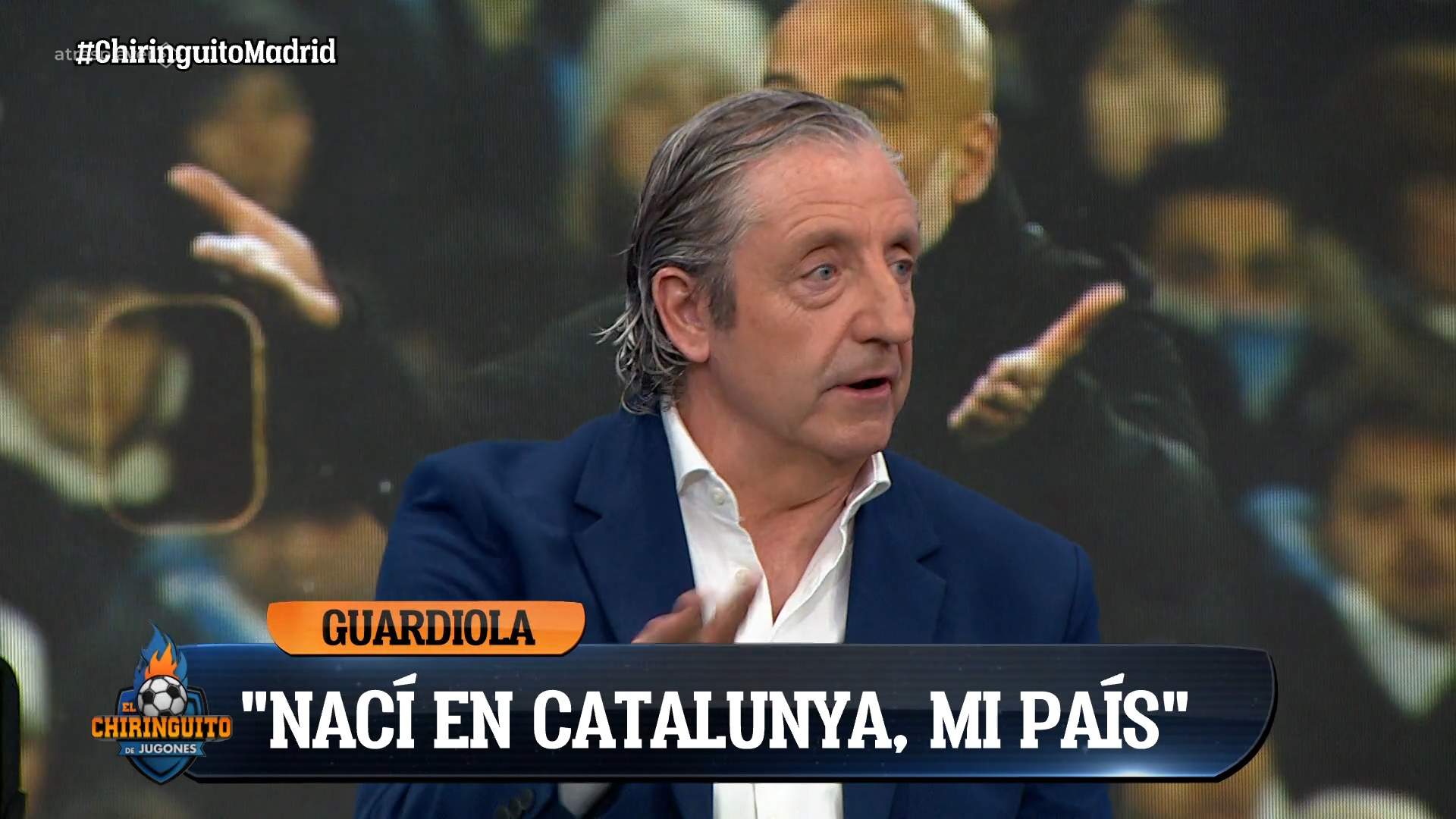 Josep Pedrerol responde al "Catalunya es un país" de Guardiola con un lema franquista