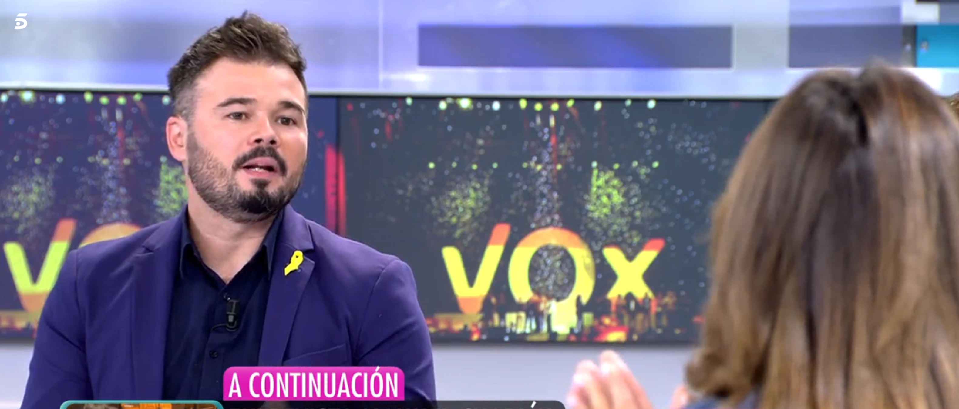 Ana Rosa a Gabriel Rufián: "Puigdemont está más cerca de VOX que de ERC"