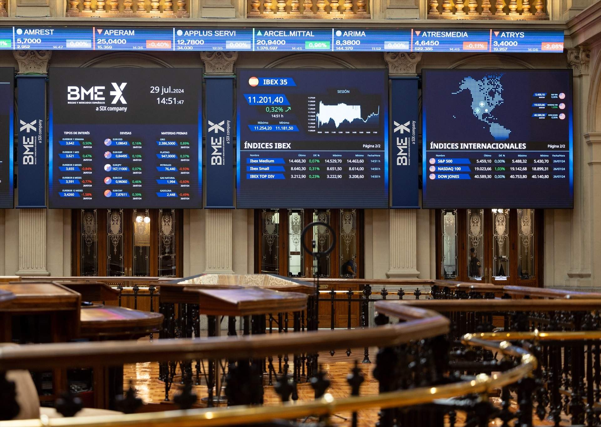 L'Ibex-35 obre pla, fins a situar-se en els 10.403,8 punts, després del dilluns negre