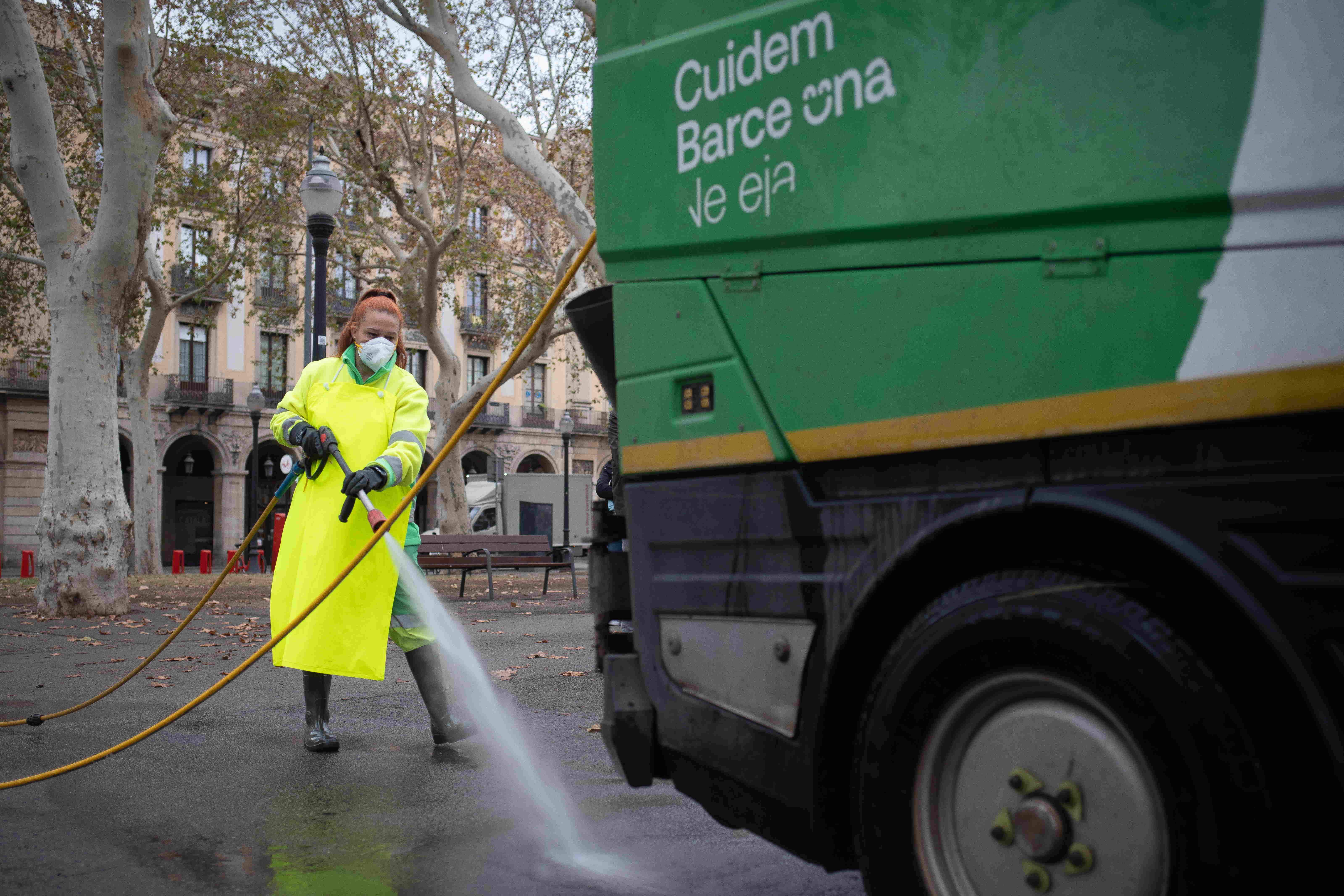 Trabajadora de la limpieza de Barcelona. EP=