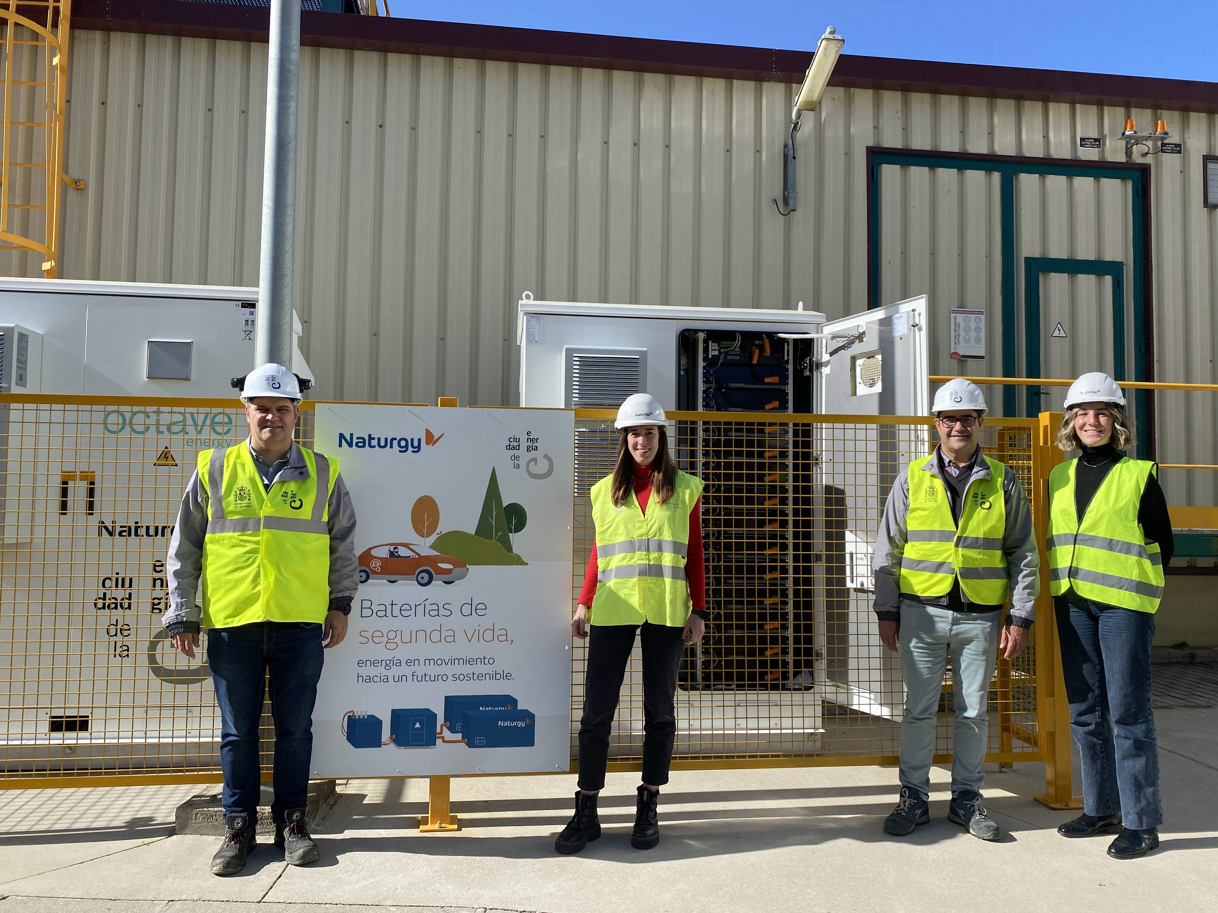 Imagen de las instalaciones abiertas en Cubillos del Sil (León) para reutilizar baterías eléctricas. Foto: Naturgy