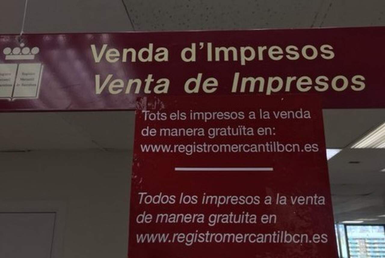 El registre mercantil de Barcelona.