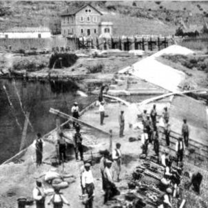 Test 109. El Canal d'Urgell. Fotografia de les obres de construcció a Ponts (circa 1850). Font Balaguer TV