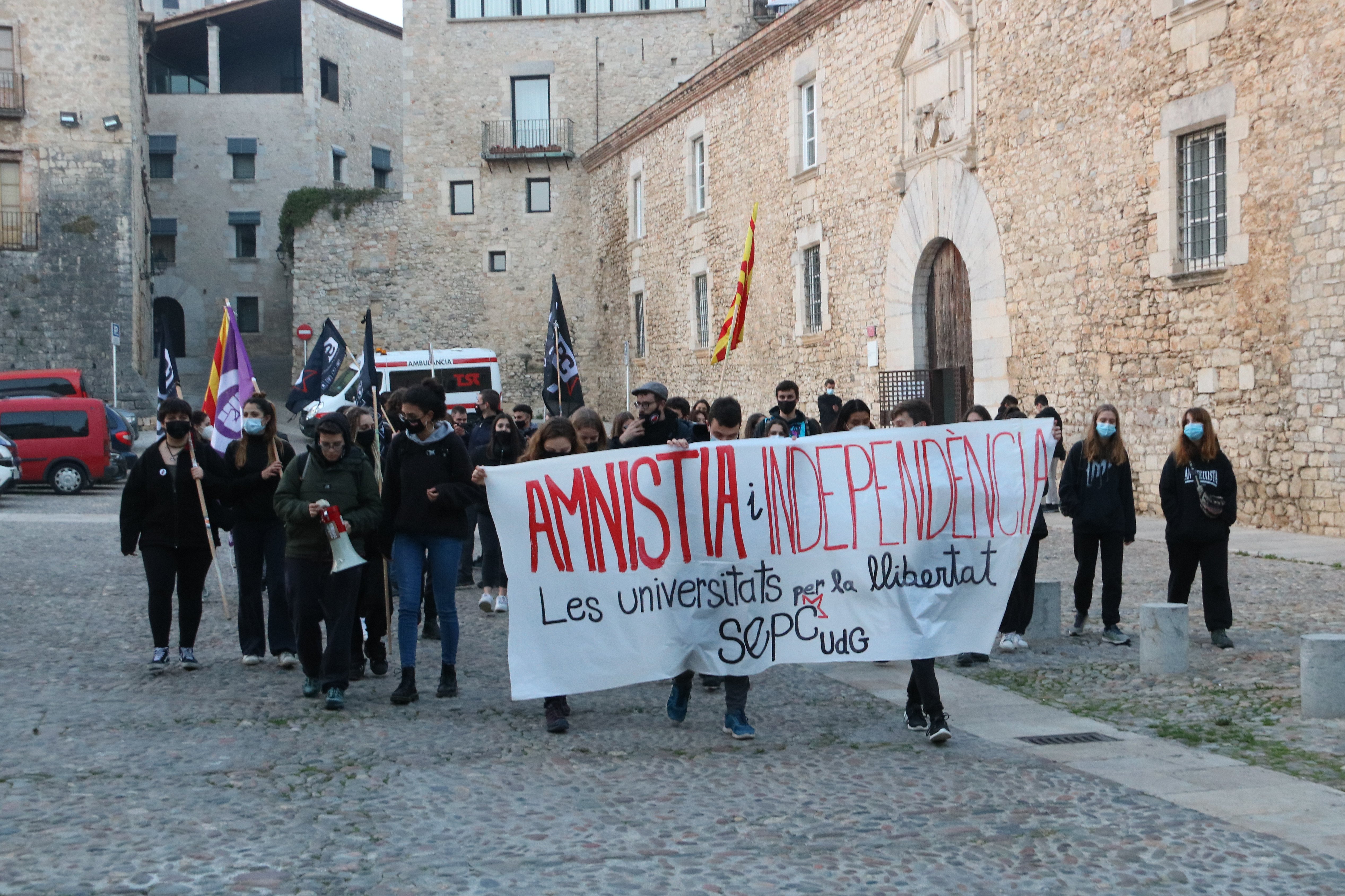 manifestación girona pablo hasél 19/02 / acn