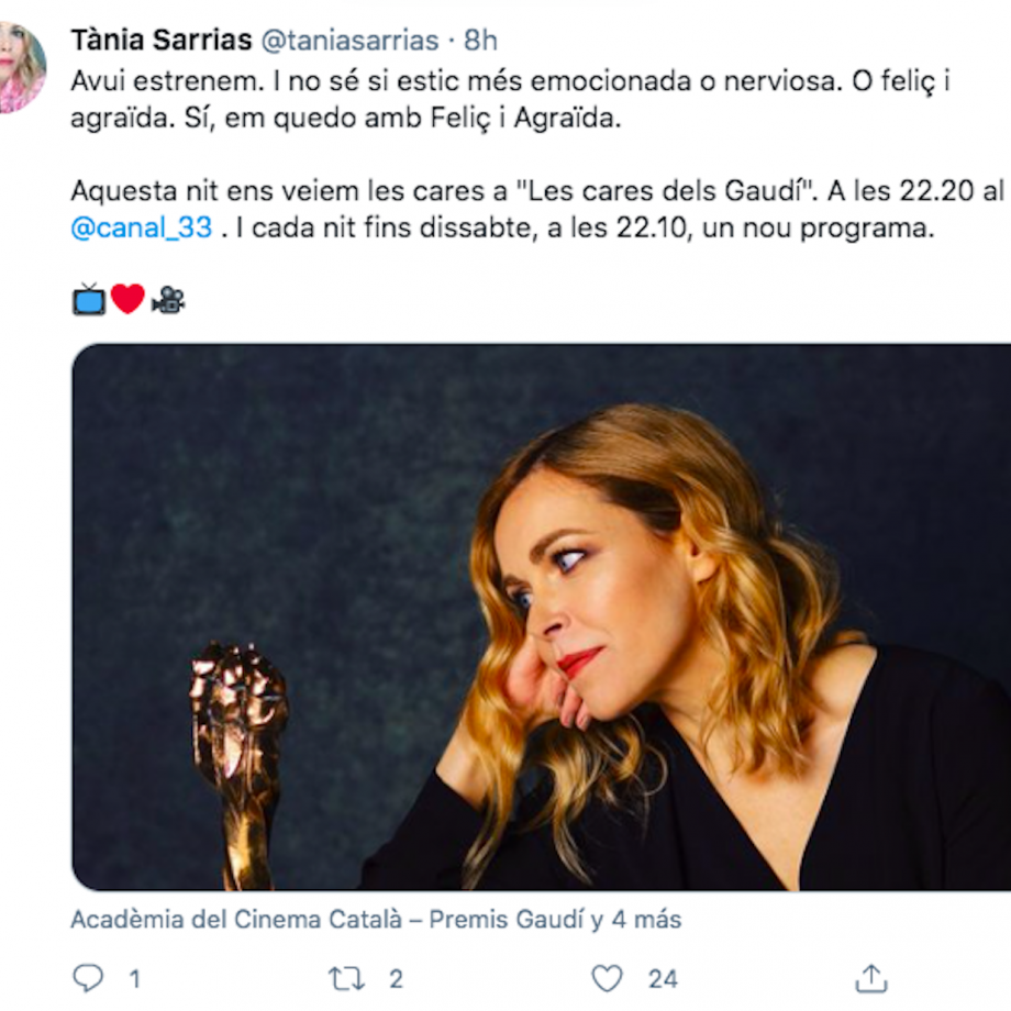 Tània Sarrias, Twitter