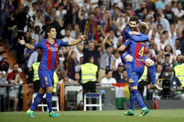 Suarez Messi Rakitic gol Madrid Barça Bernabeu EFE