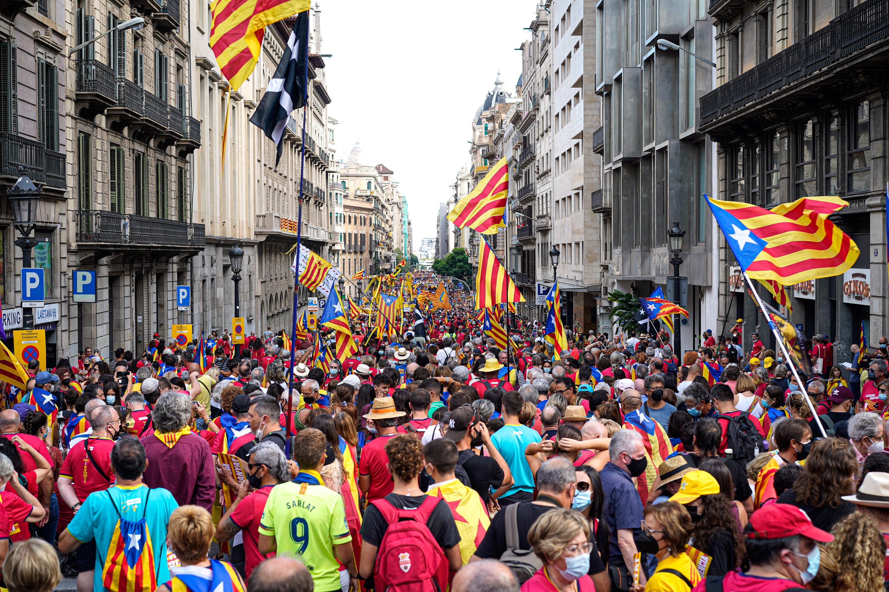 Diada de Catalunya Via laietana - Pau de la Calle