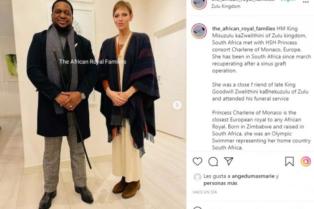 Charlene de Mónaco con el Rey Misuzulu ka Zwelithini IG