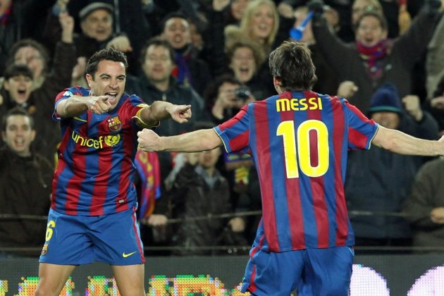 Xavi Hernandez Messi Barca FC Barcelona