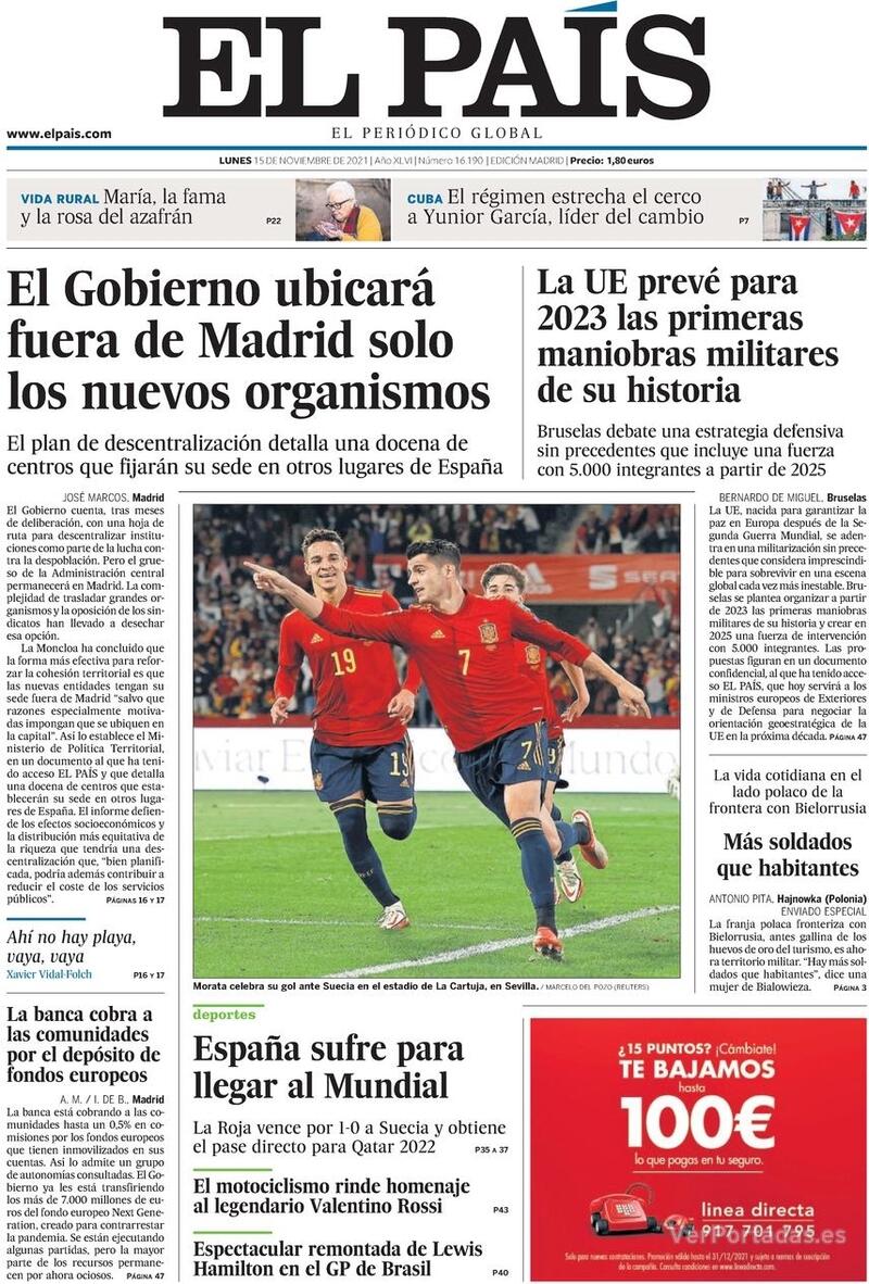 EL PAIS 15 noviembre