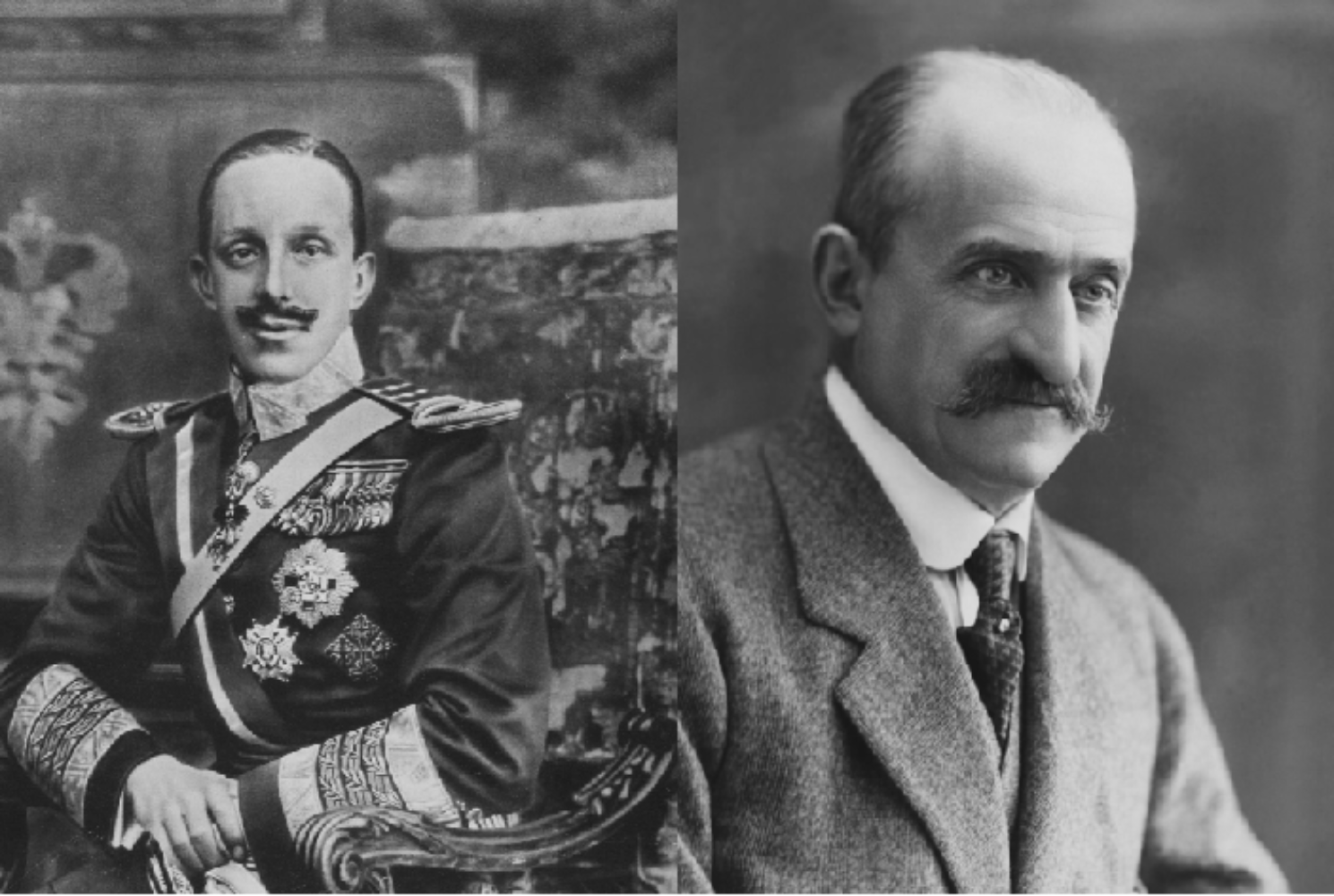 Alfonso XIII y Romanones. Fuente Wikimedia Commons