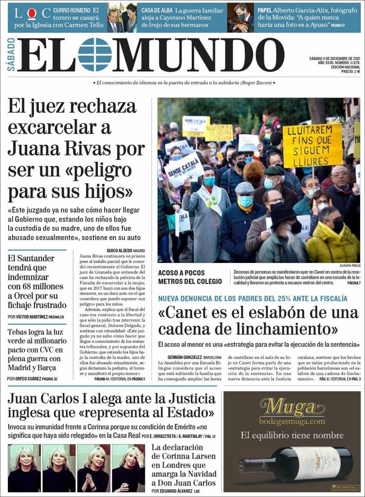 portada el mundo 11 diciembre 2021