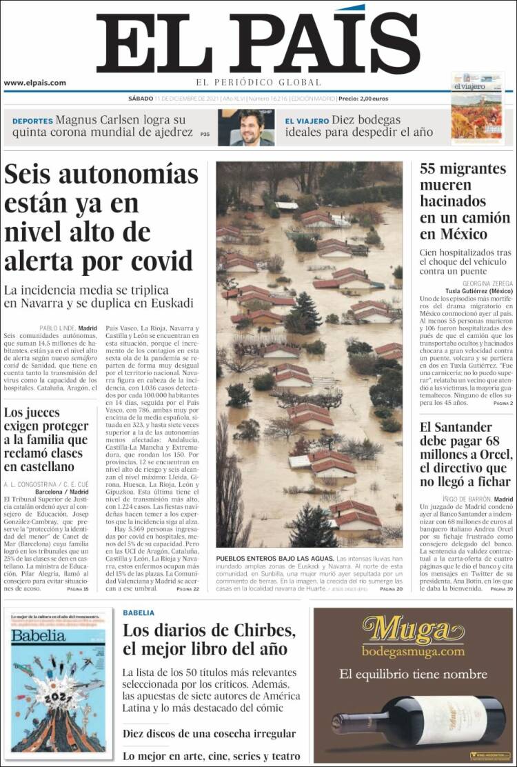 portada el país 11 diciembre 2021