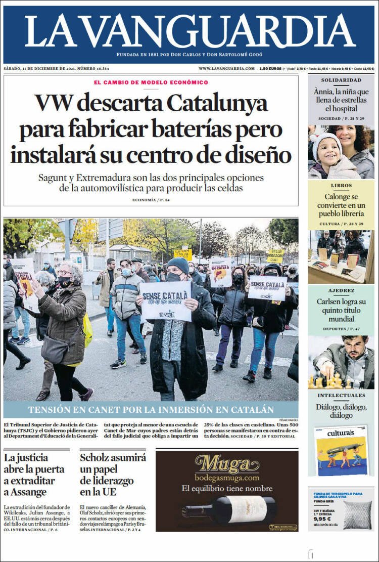 portada la vanguardia 11 diciembre 2021