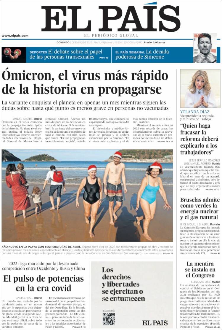 el país 2 enero 2022