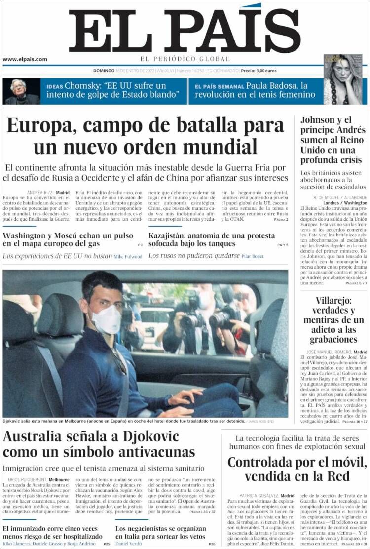 portada el país 16 enero 2022