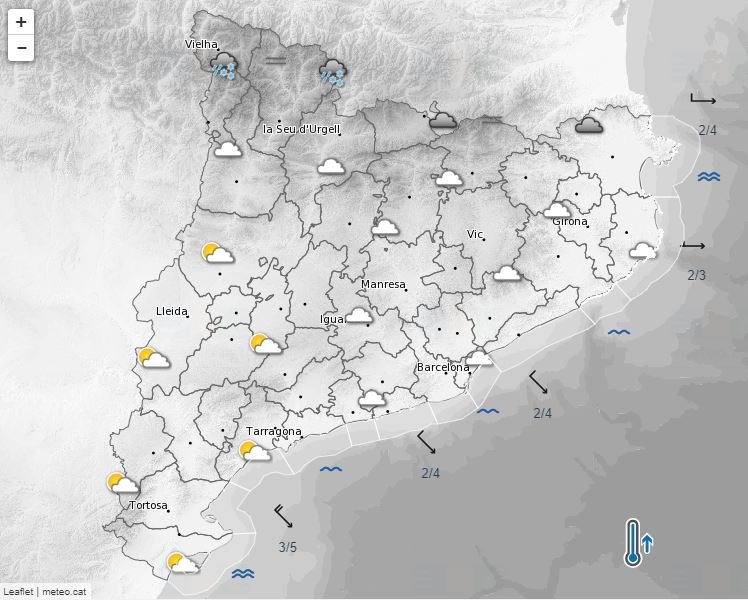 Predicción del 16 de febrero Meteocat