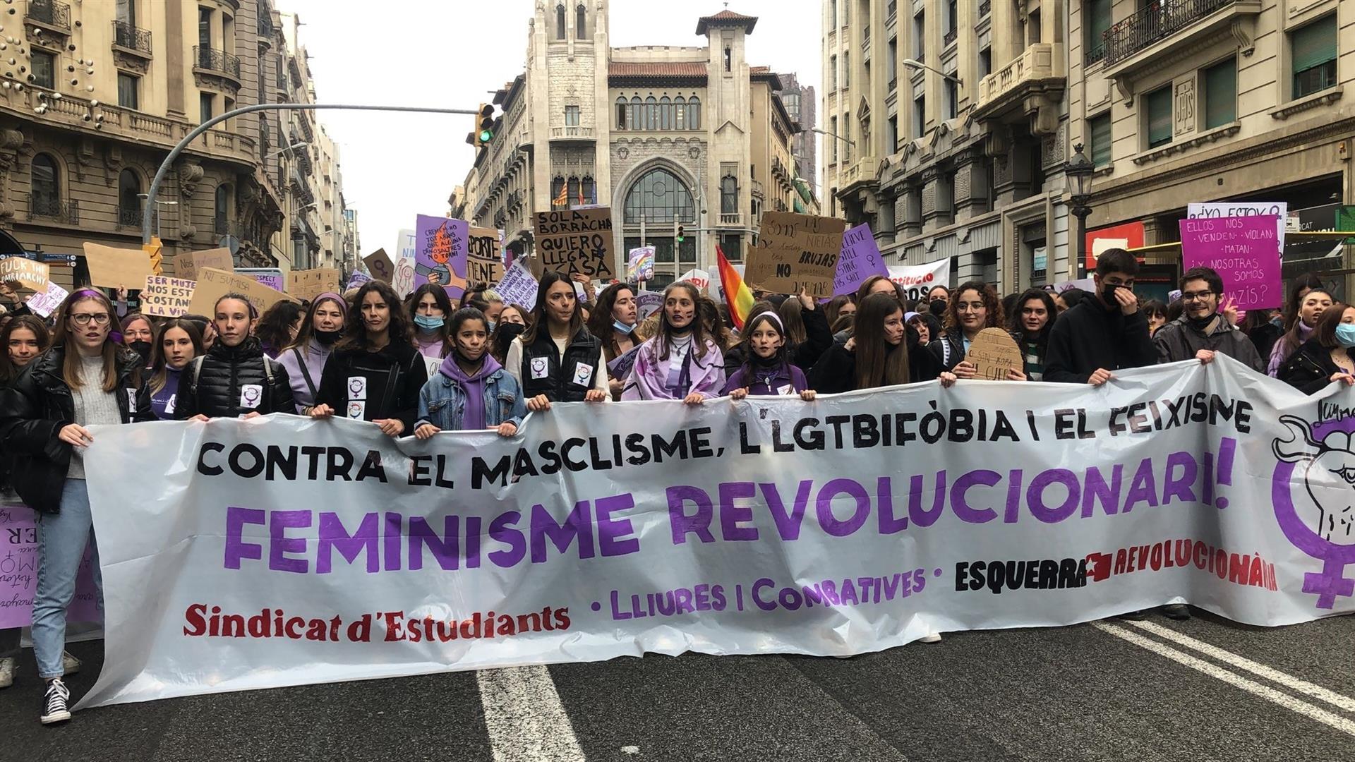 Manifestació d'estudiants pel 8 M Europa Press