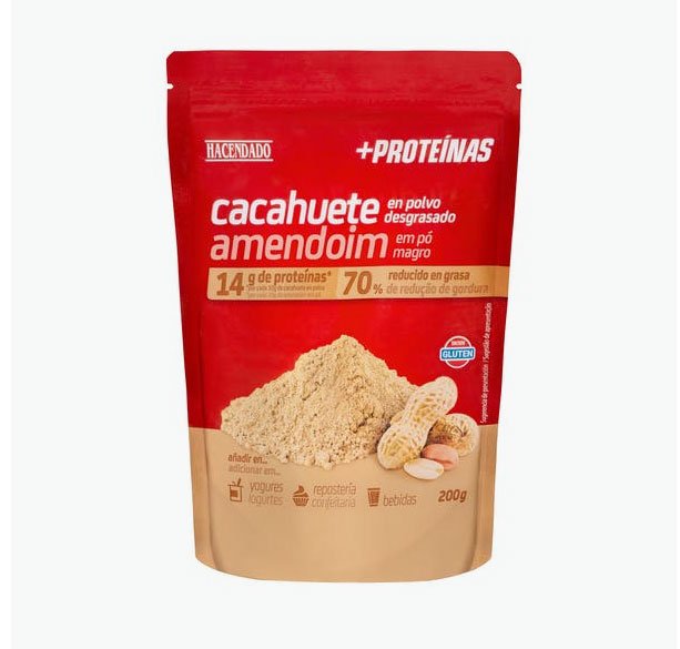 Cacahuete en polvo desgrasado + proteínas de Hacendado1