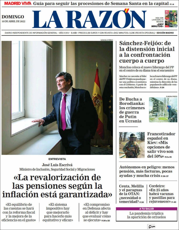 portada la razón 10 abril 2022