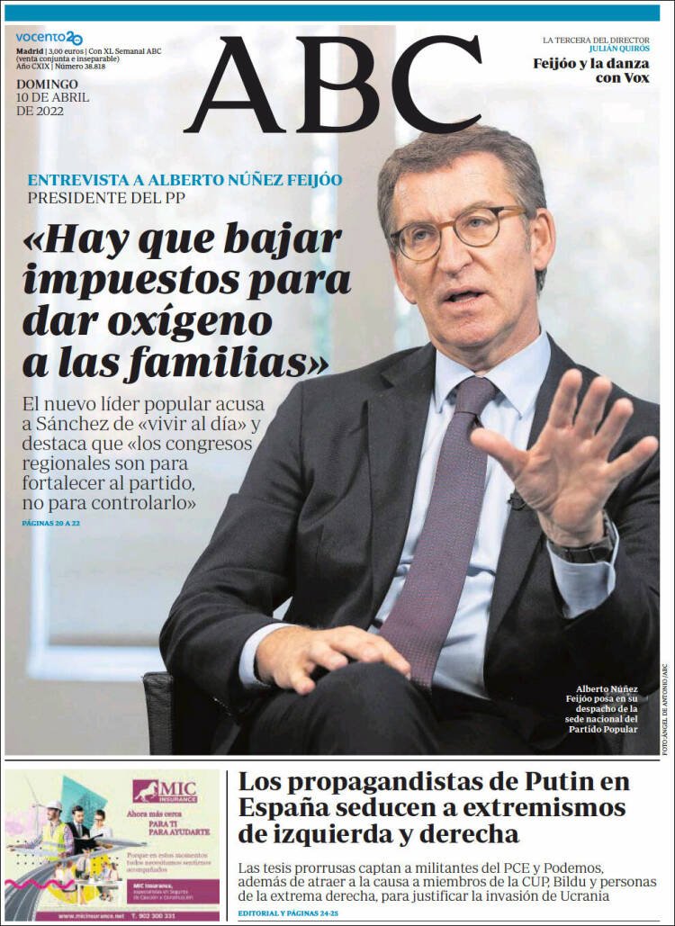 portada abc 10 abril 2022