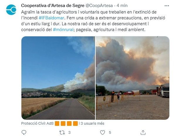 TUIT cooperativa artesa de segre incendios