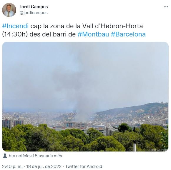 TUIT Incendio Barcelona