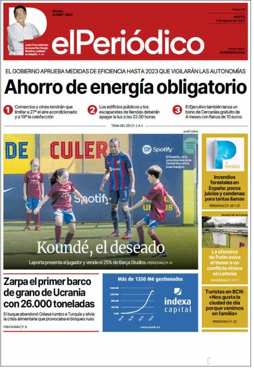 portada el periodico 2 agost