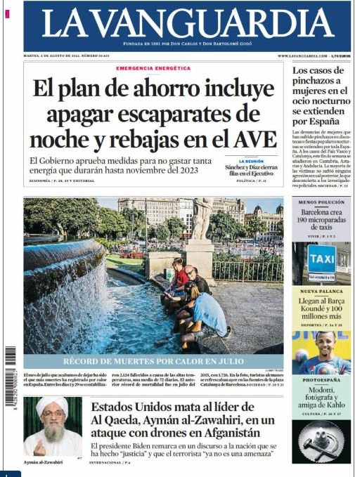 la vanguardia portada 2 agost