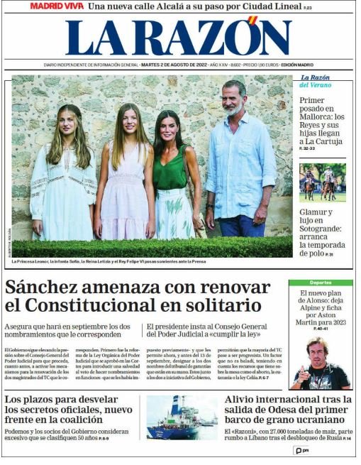 la razon portada 2 agost