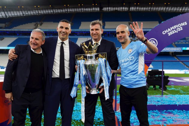 Txiki Begiristain Khaldoon Al Mubarak Ferran Soriano Pep Guardiola Manchester City / Foto: Europa Press