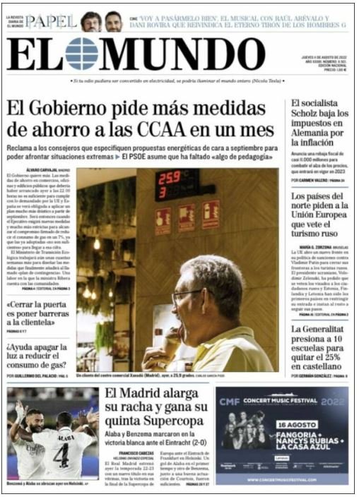 el mundo portada 11 agost