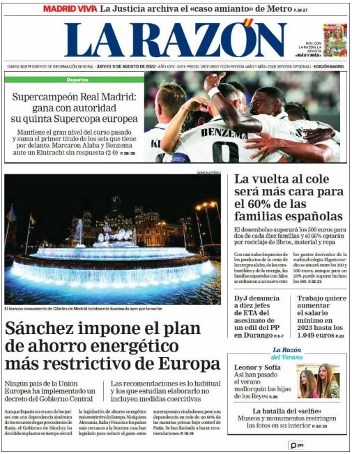 la razon portada 11 agost