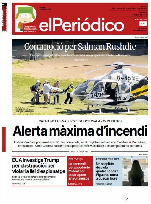 el periodico portada 13 agost