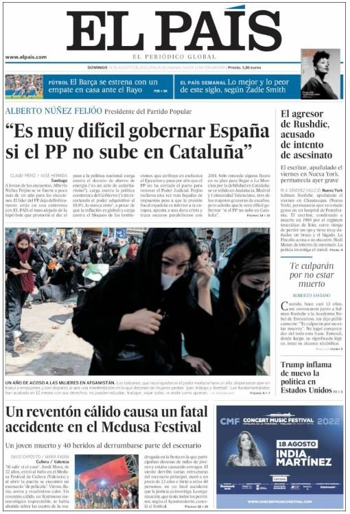 el pais portada 14 agost