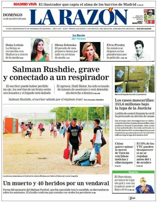 la razon portada 14 agost