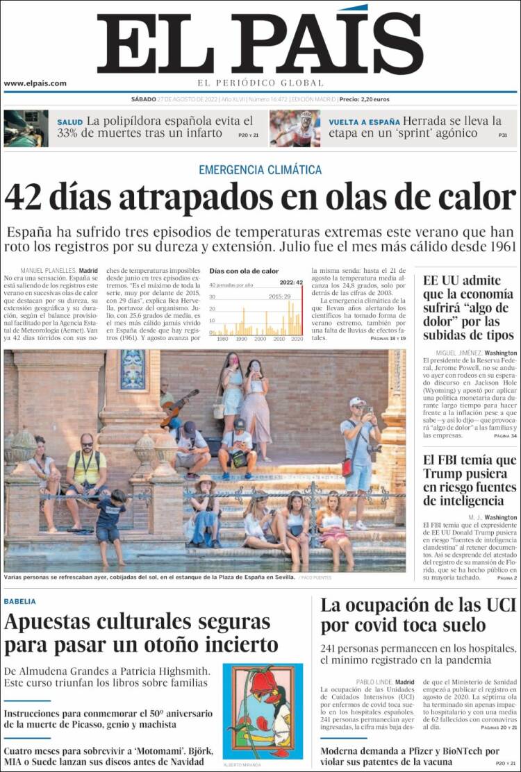 portada el país 27 agost 2022