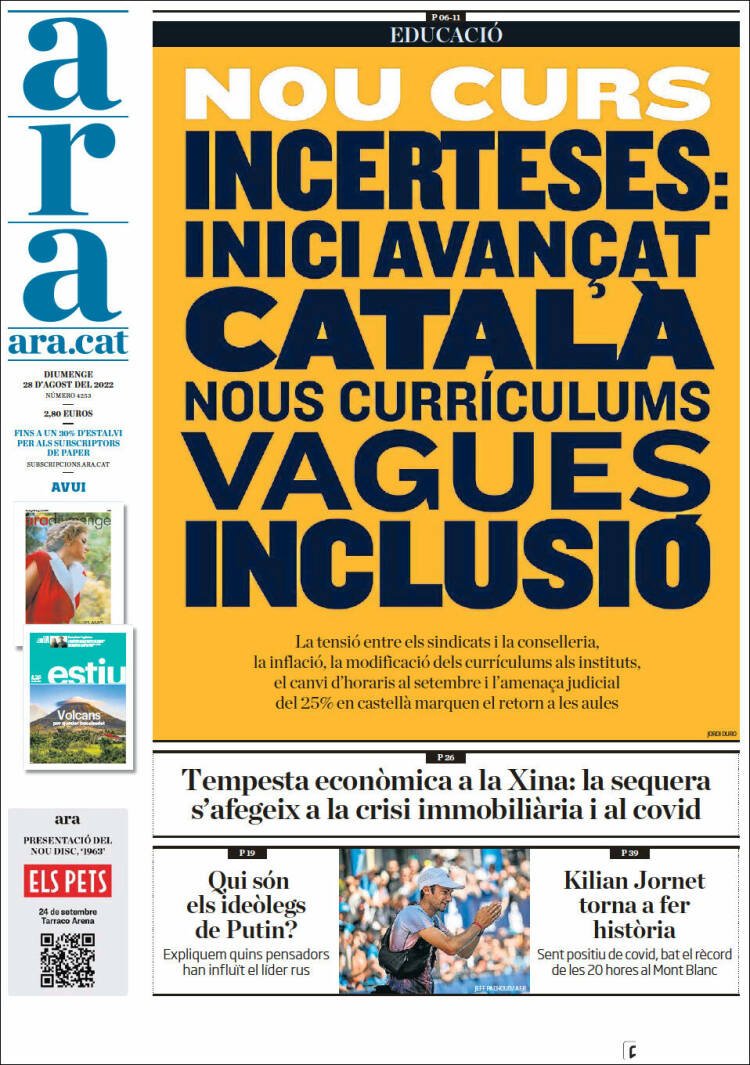 portada ara 28 agost 2022