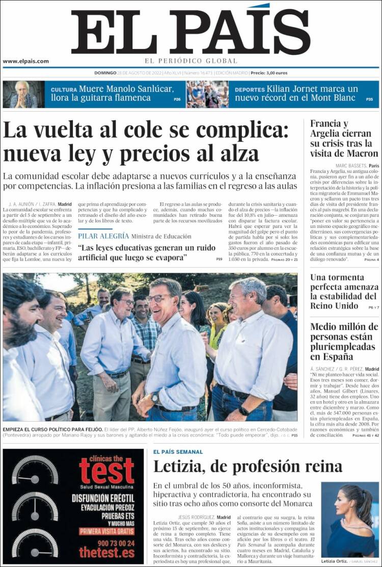 portada el país 28 agost 2022