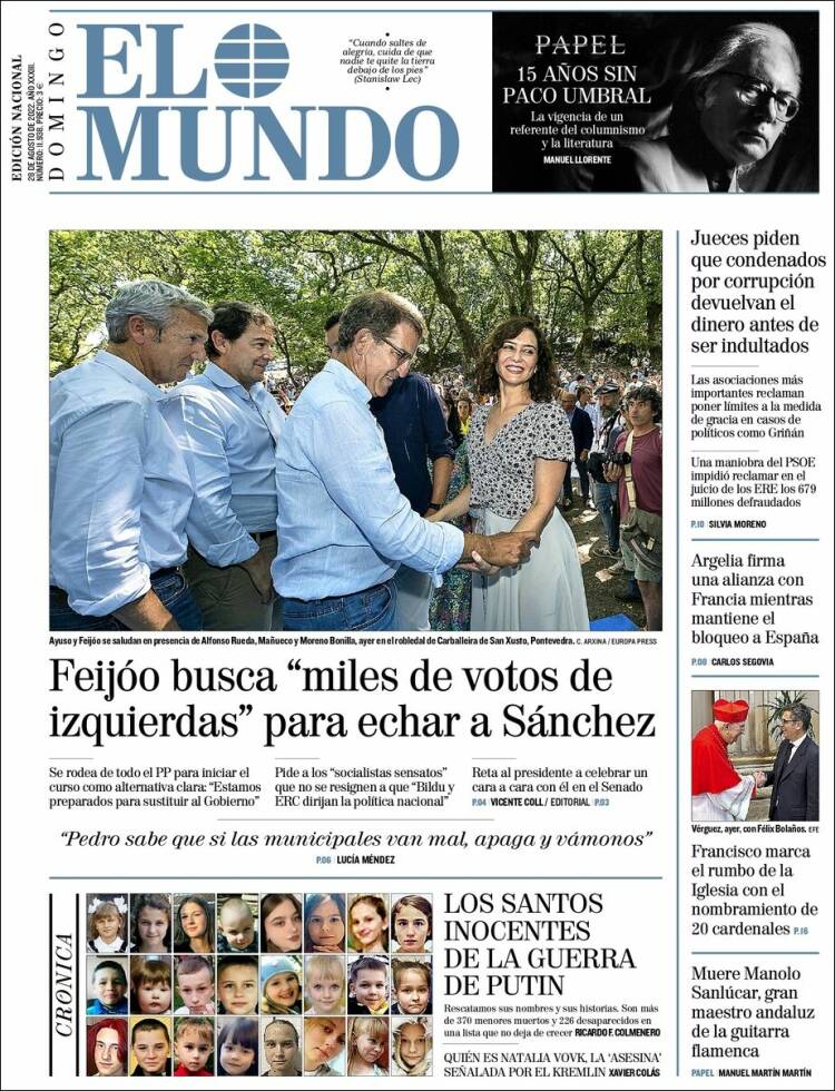 portada el mundo 28 agost 2022