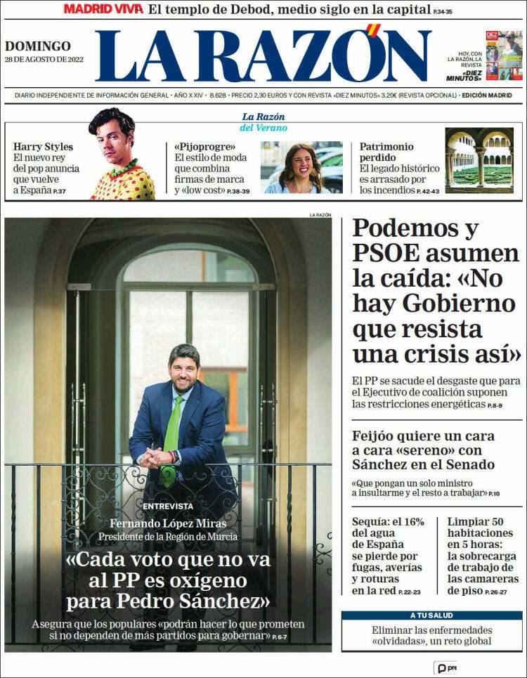 portada la razón 28 agost 2022