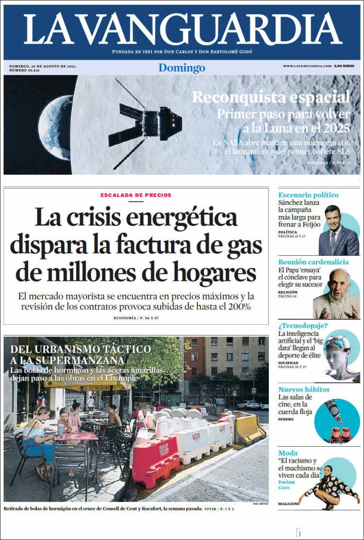 portada la vanguardia 28 agost 2022