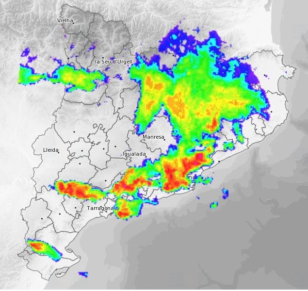 mapa radar pluja 31 agost 2022