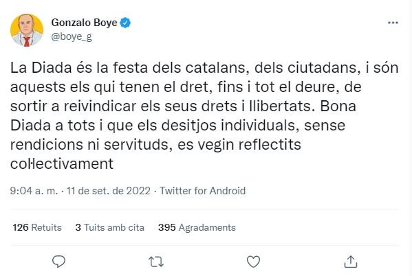 TUIT gonzalo boye diada 2022