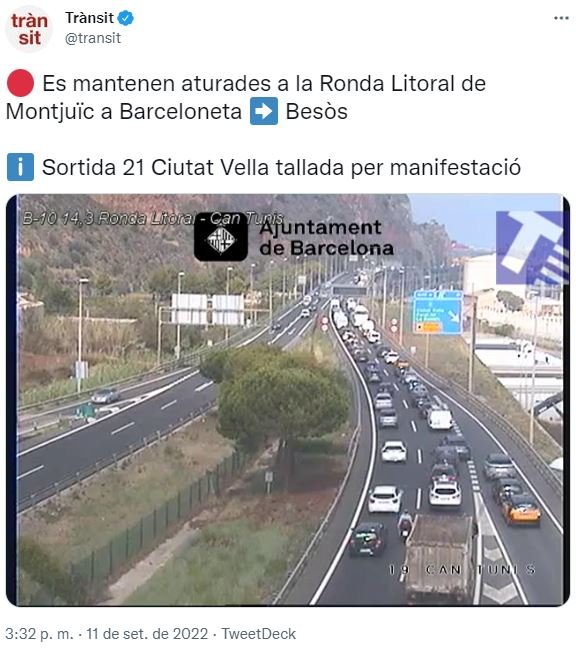 TUIT Transit manifestacio Diada 2022