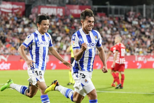 Martín Zubimendi celebracion gol Girona Reial Societat / Foto: EFE