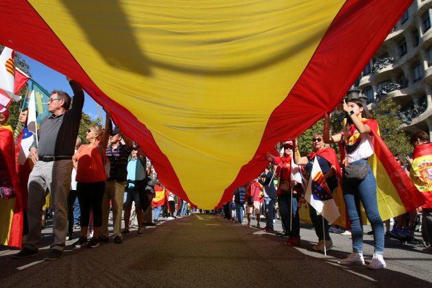 Manifestacio 12 octubre hispanidad bandera espanya / Foto: Miquel Muñoz