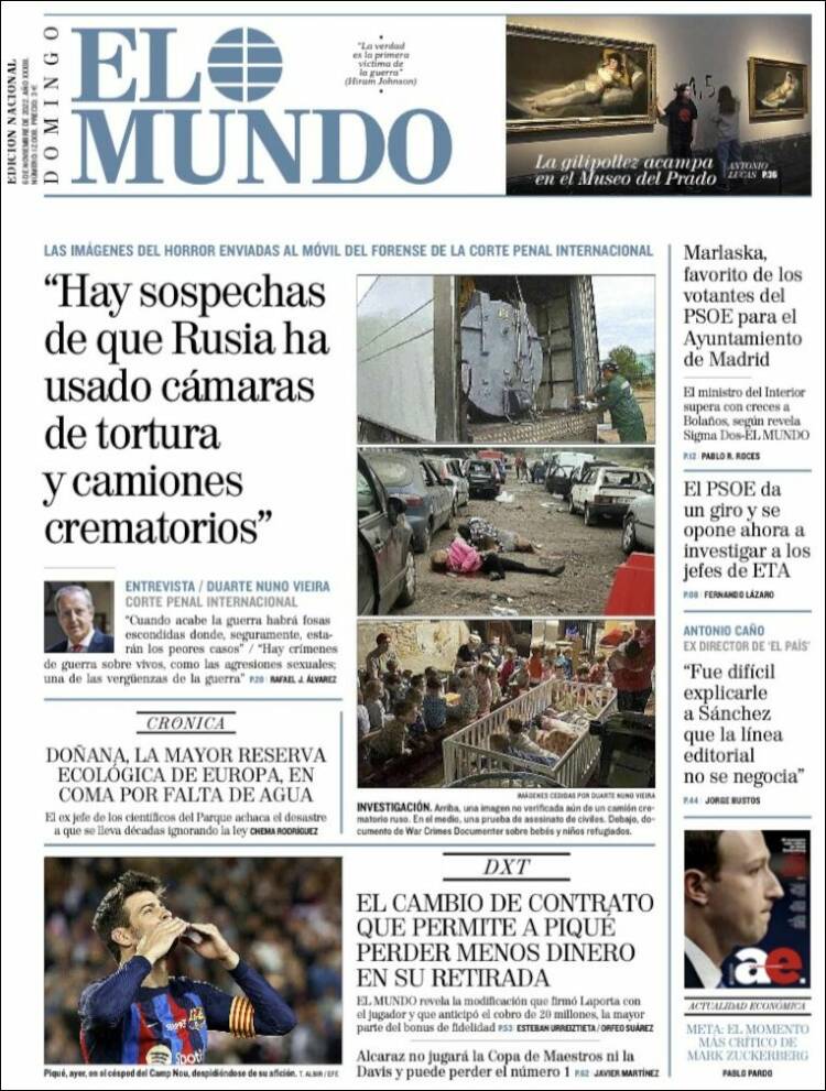 portada El Mundo 6 novembre 2022